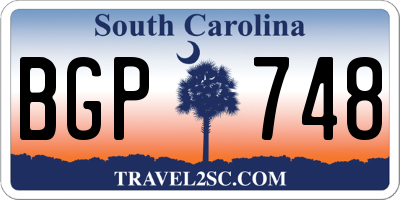 SC license plate BGP748