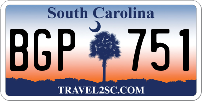 SC license plate BGP751
