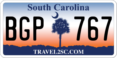 SC license plate BGP767