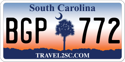 SC license plate BGP772