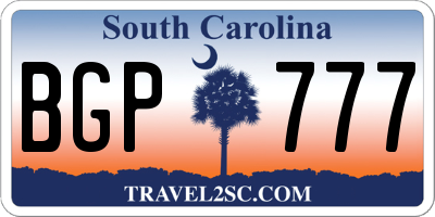 SC license plate BGP777
