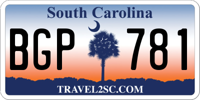 SC license plate BGP781