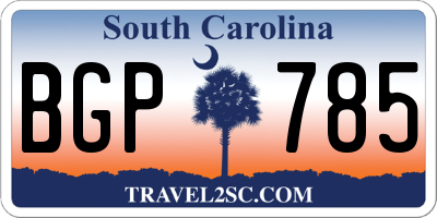 SC license plate BGP785