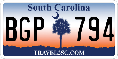 SC license plate BGP794