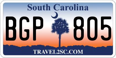 SC license plate BGP805