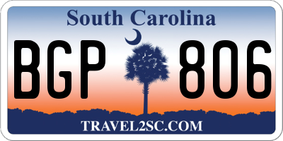 SC license plate BGP806