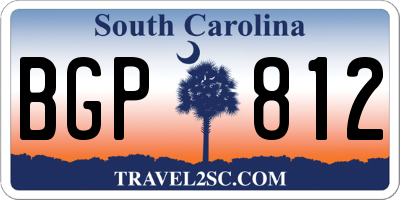 SC license plate BGP812