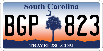 SC license plate BGP823