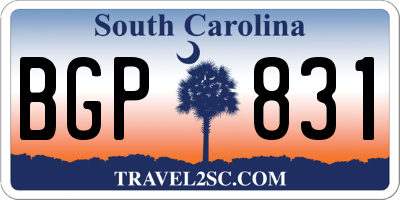 SC license plate BGP831