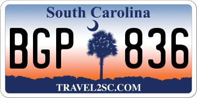 SC license plate BGP836