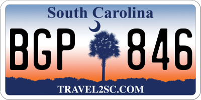 SC license plate BGP846