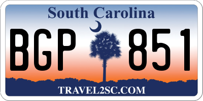 SC license plate BGP851
