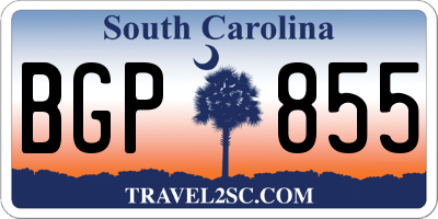SC license plate BGP855