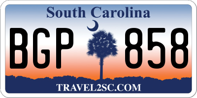 SC license plate BGP858