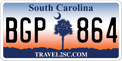 SC license plate BGP864