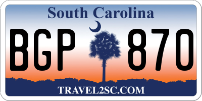 SC license plate BGP870