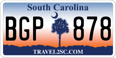SC license plate BGP878