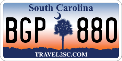 SC license plate BGP880