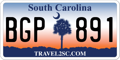 SC license plate BGP891
