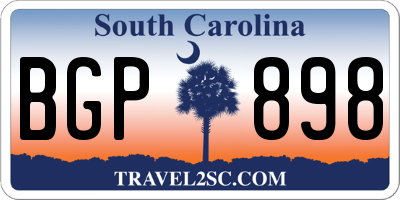 SC license plate BGP898