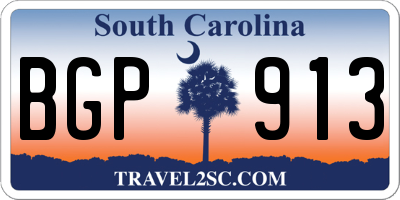 SC license plate BGP913