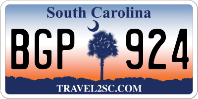 SC license plate BGP924