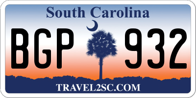 SC license plate BGP932