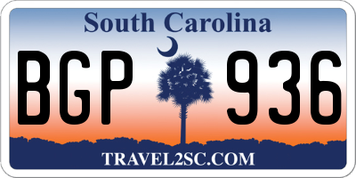 SC license plate BGP936