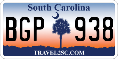 SC license plate BGP938