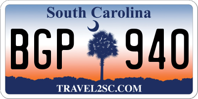 SC license plate BGP940
