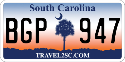 SC license plate BGP947