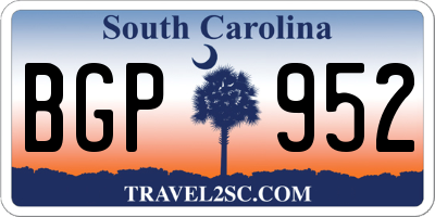 SC license plate BGP952