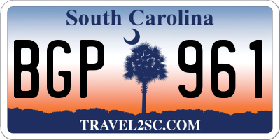 SC license plate BGP961