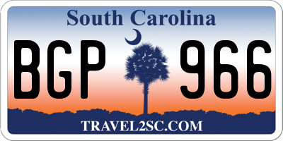 SC license plate BGP966