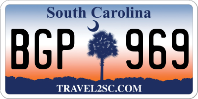 SC license plate BGP969