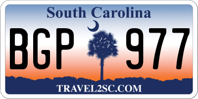 SC license plate BGP977