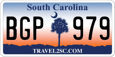 SC license plate BGP979