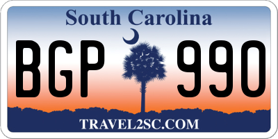 SC license plate BGP990