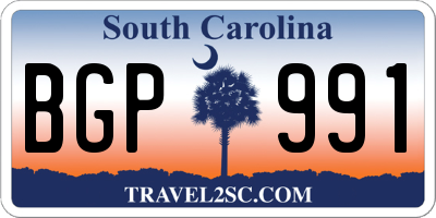 SC license plate BGP991