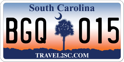 SC license plate BGQ015