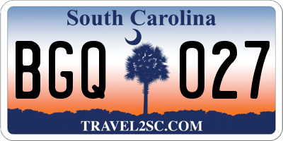 SC license plate BGQ027