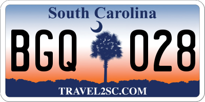 SC license plate BGQ028