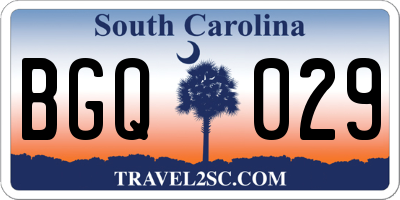 SC license plate BGQ029