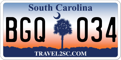 SC license plate BGQ034