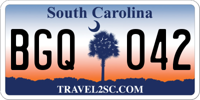 SC license plate BGQ042