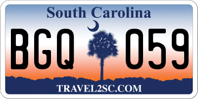 SC license plate BGQ059