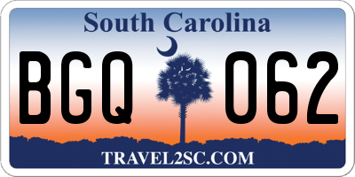 SC license plate BGQ062