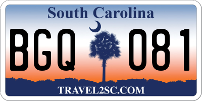 SC license plate BGQ081