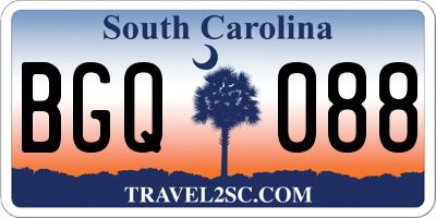 SC license plate BGQ088