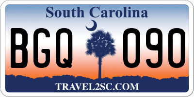 SC license plate BGQ090